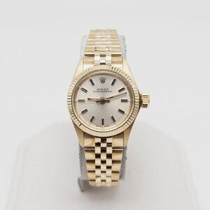 ROLEX OYSTER PERPETUAL 24mm 14k Yellow Gold Ladies Watch